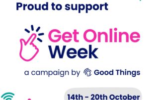 Promotional Flyer for Get Online Week, a campaign from Good Things Foundation, taking place between 14th and 20th October.