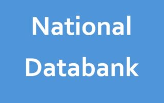 A graphic showing National Databank in white text on a blue background.