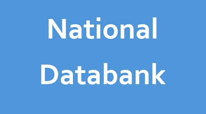 A graphic showing National Databank in white text on a blue background.